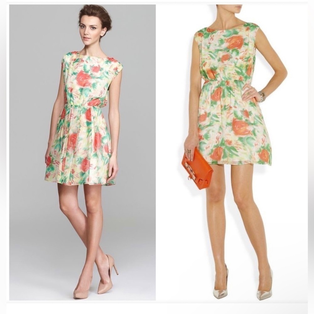 Alice + Olivia Matilda Floral Silk Dress Size Small